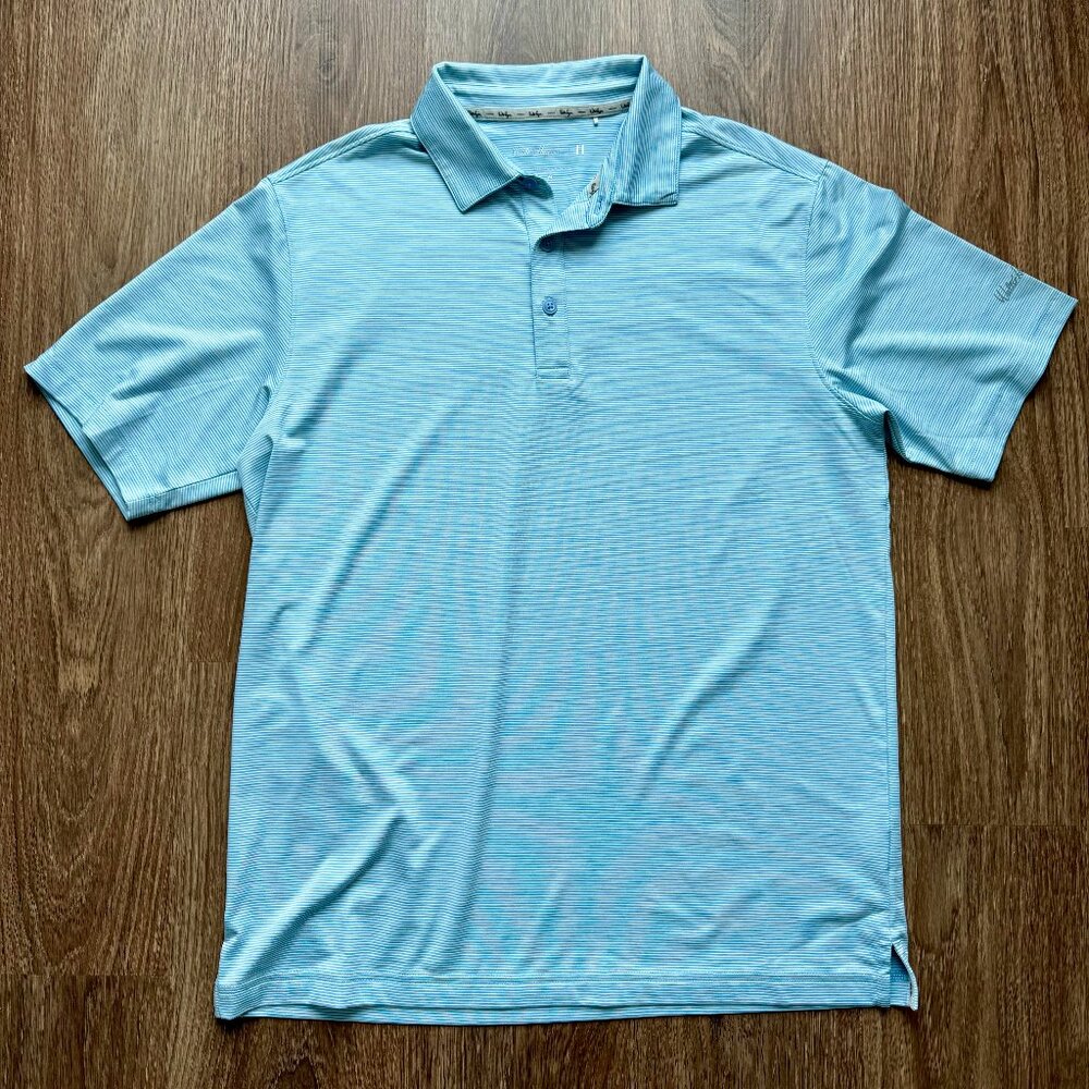 Walter Hagen Light Blue Striped Polo (Medium)